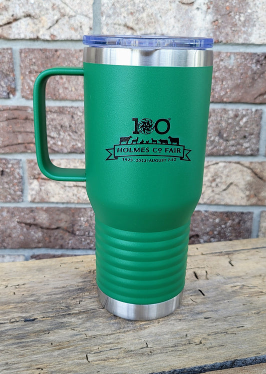 20oz Green Travel Mug with Handle